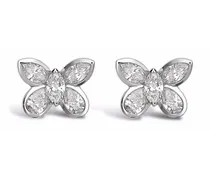 Pragnell 18kt Weißgoldohrringe im Schmetterling-Design Silber
