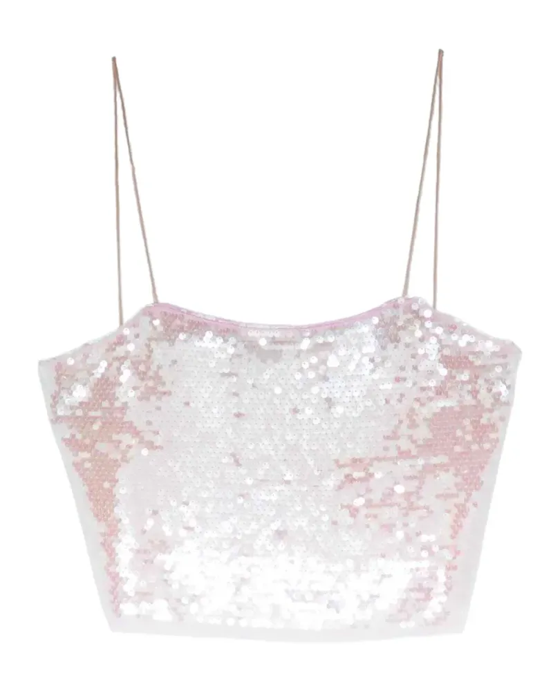 forte_forte Top mit Paillettenträgern - Rosa Rosa