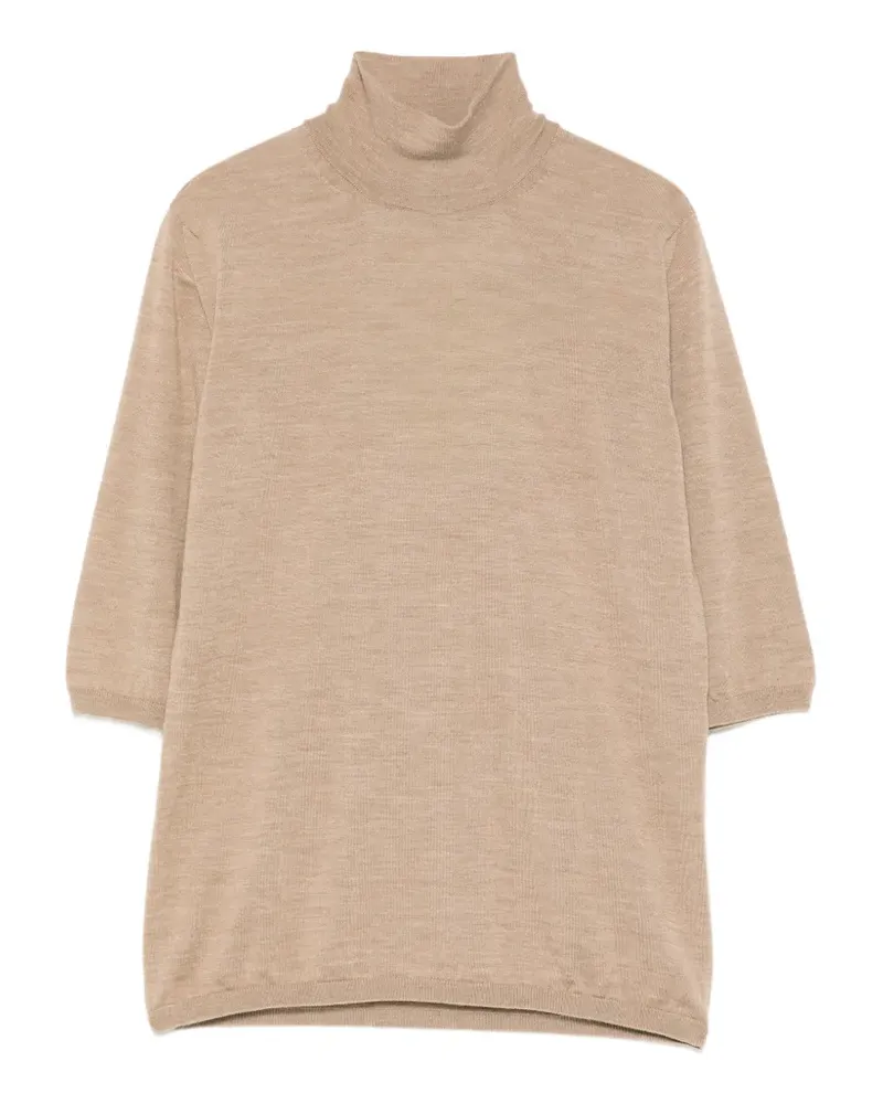 Max Mara Boa turtleneck quarter-sleeve sweater - Nude Nude