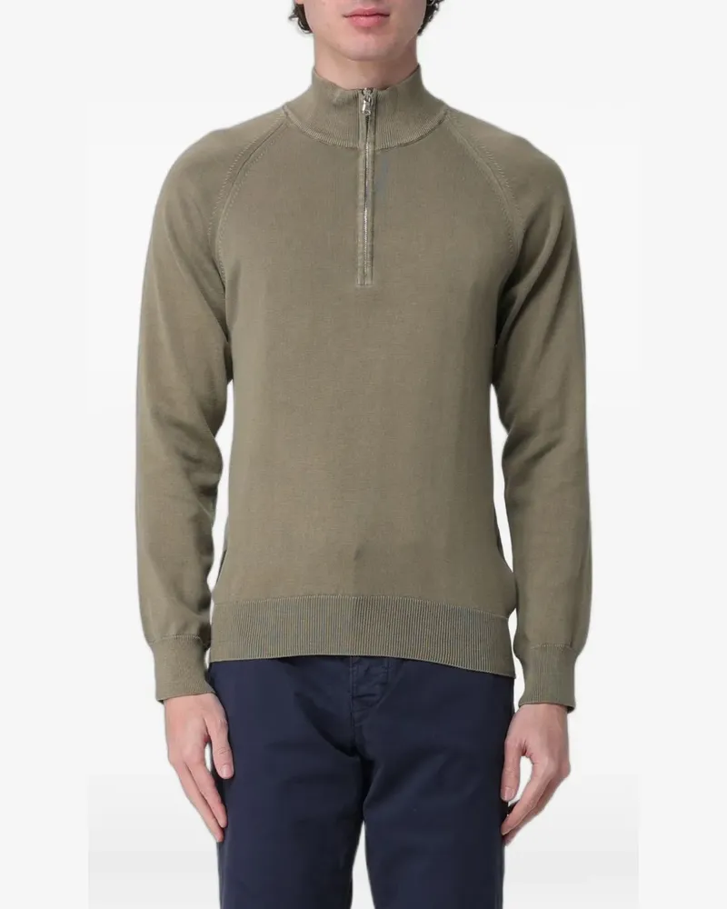 Blauer quarter-zip raglan-sleeve sweater - Grün Grün