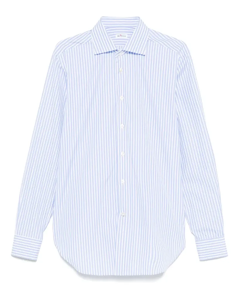 Kiton Gestreiftes Hemd - Blau Blau