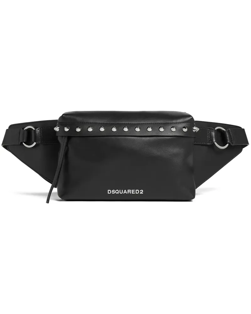 Dsquared2 Gürteltasche mit spitzen Nieten - Schwarz Schwarz