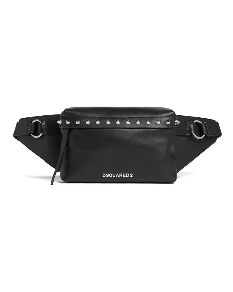 Dsquared2 Gürteltasche mit spitzen Nieten - Schwarz Schwarz