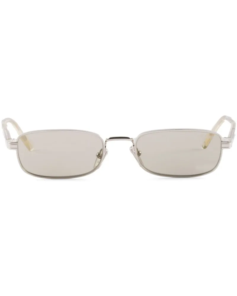 Prada Sonnenbrille mit eckigem Gestell - Silber Silber