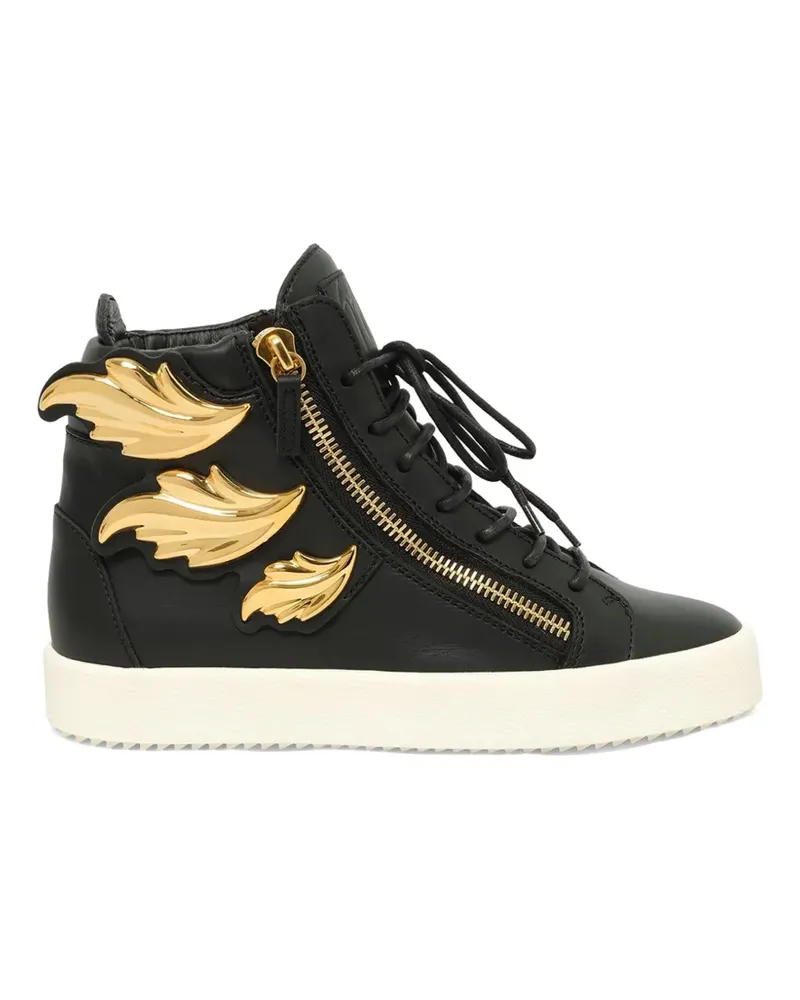 Giuseppe Zanotti Sneakers mit Flügel-Detail und Reißverschluss - Schwarz Schwarz