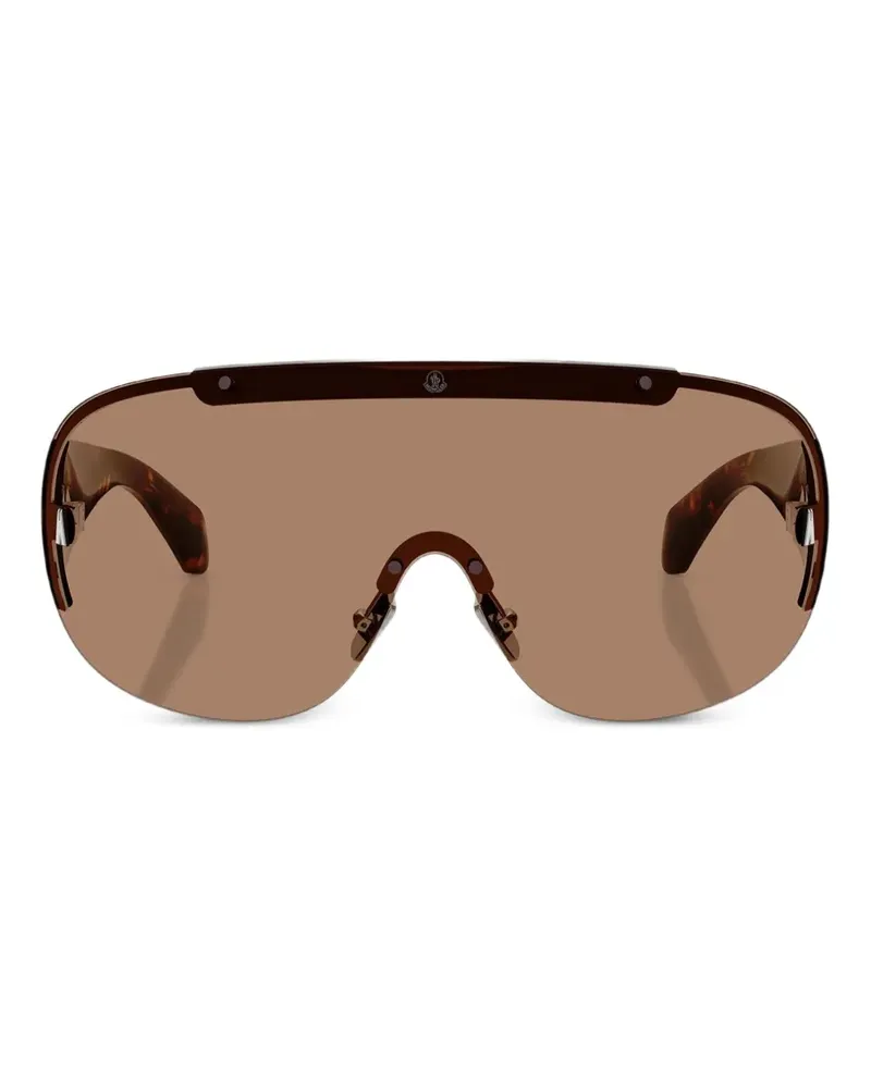 Moncler Rizon Sonnenbrille mit Shield-Gestell - Braun Braun