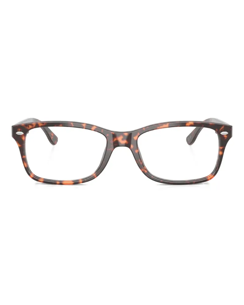Ray Ban Eckige Brille in Schildpattoptik - Braun Braun