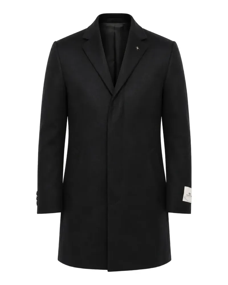Corneliani concealed-button wool coat - Schwarz Schwarz