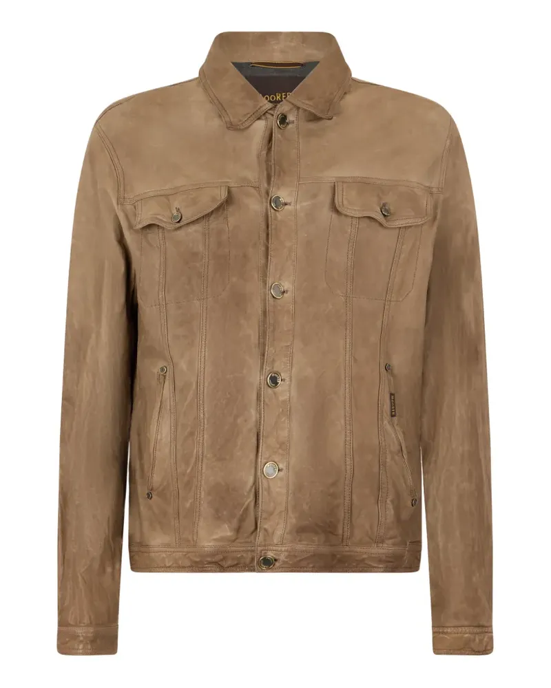 MOORER pocket leather jacket - Nude Nude