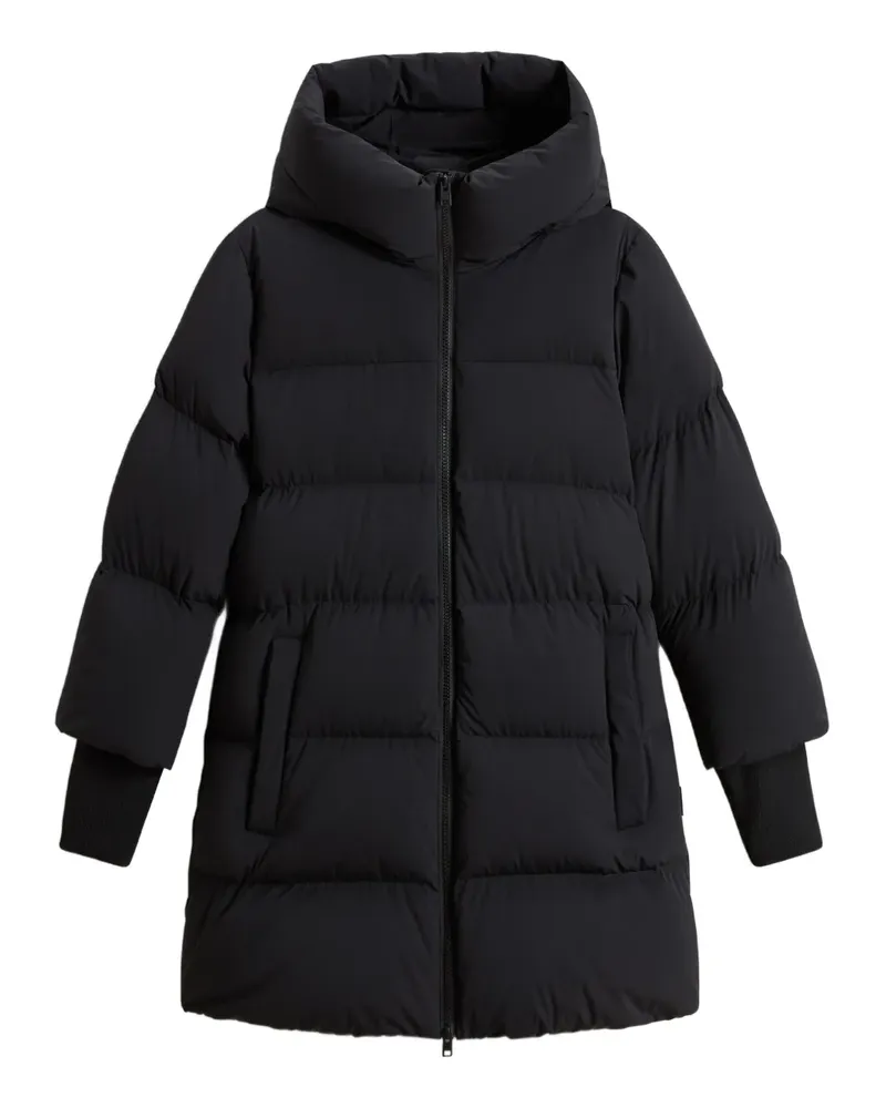 Woolrich Gesteppter Oversized-Kapuzenmantel - Schwarz Schwarz