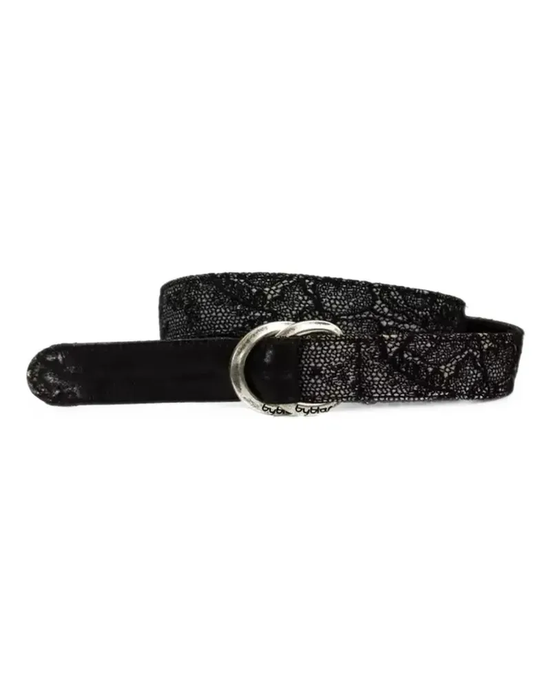 Byblos Gürtel mit Spitzen-Overlay und Blumenmuster - Schwarz Schwarz