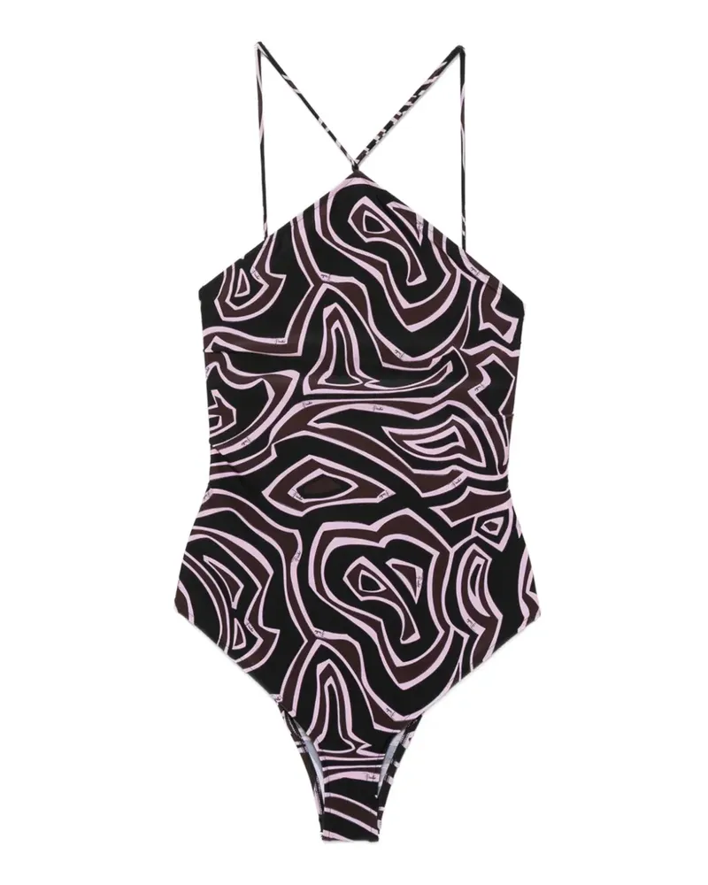 Emilio Pucci Neckholder-Badeanzug mit Iride-Print - Braun Braun