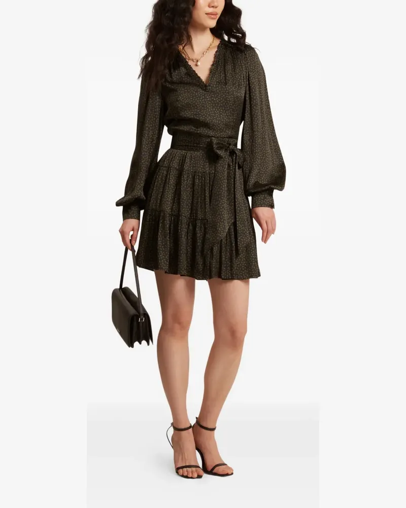Ted Baker Phoeba printed tiered mini dress - Schwarz Schwarz