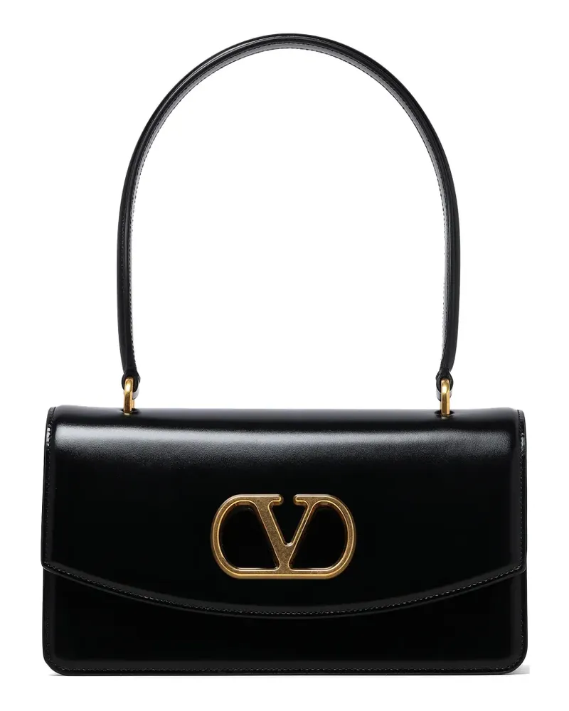 Valentino Garavani Schultertasche mit Logo-Schild - Schwarz Schwarz