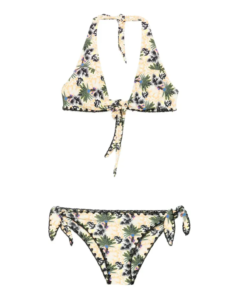 Anjuna floral-print crochet-trim bikini - Nude Nude