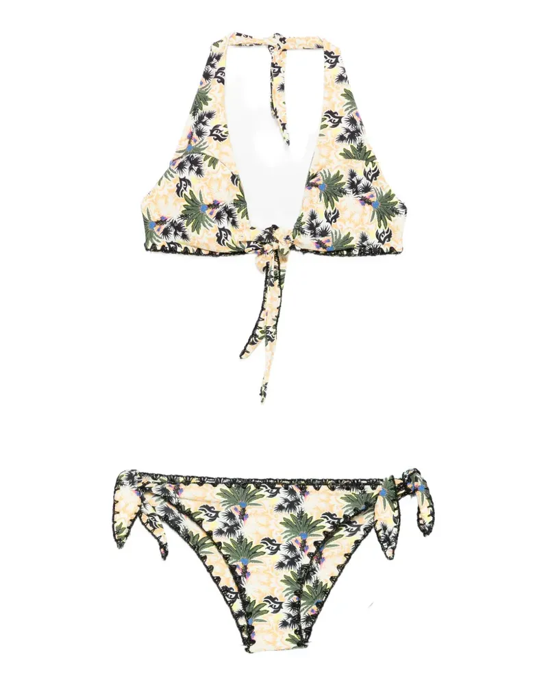Anjuna floral-print crochet-trim bikini - Nude Nude