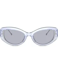 Diesel Cat-Eye-Sonnenbrille mit Logo-Schild Grau