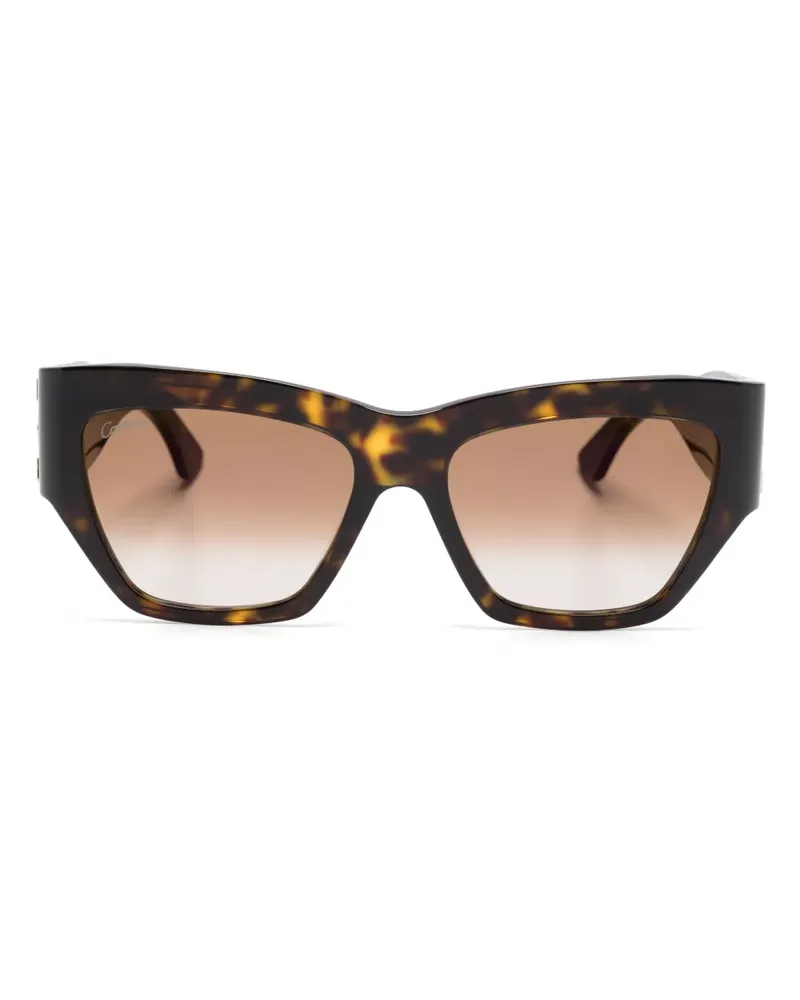 Cartier Cat-Eye-Sonnenbrille mit Logo - Braun Braun