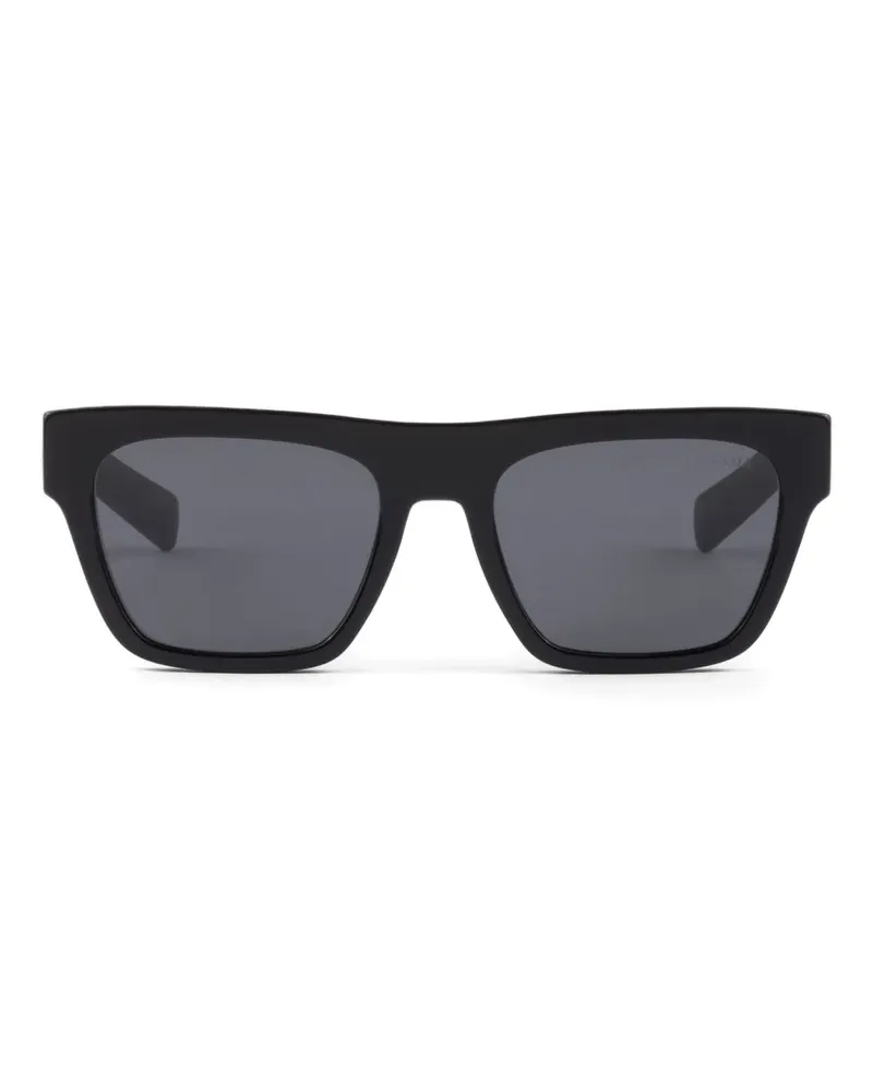 Prada Eckige Sonnenbrille mit Logo-Print - Schwarz Schwarz