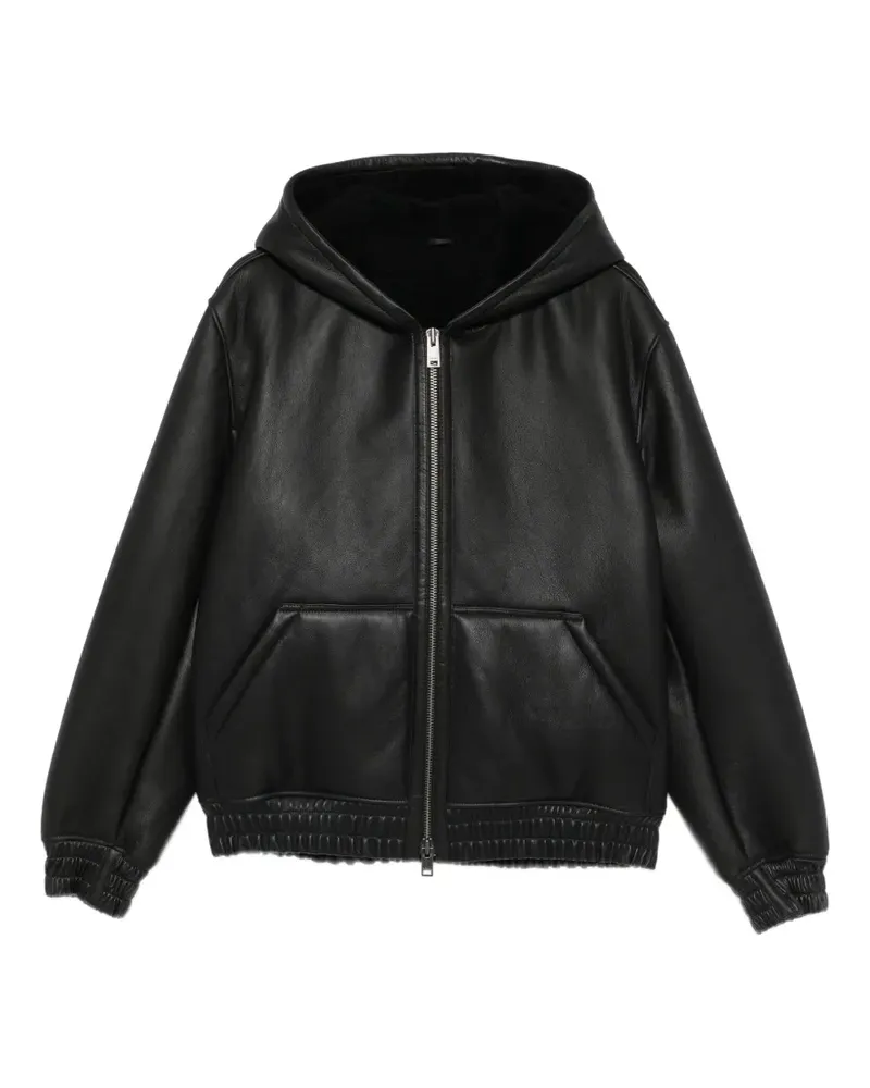 Arma Lederjacke mit Kapuze - Schwarz Schwarz