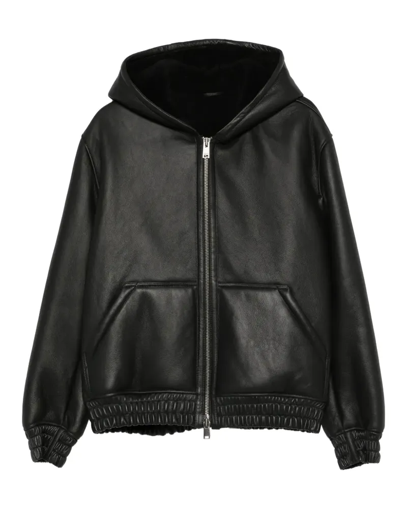 Arma hooded leather jacket - Schwarz Schwarz