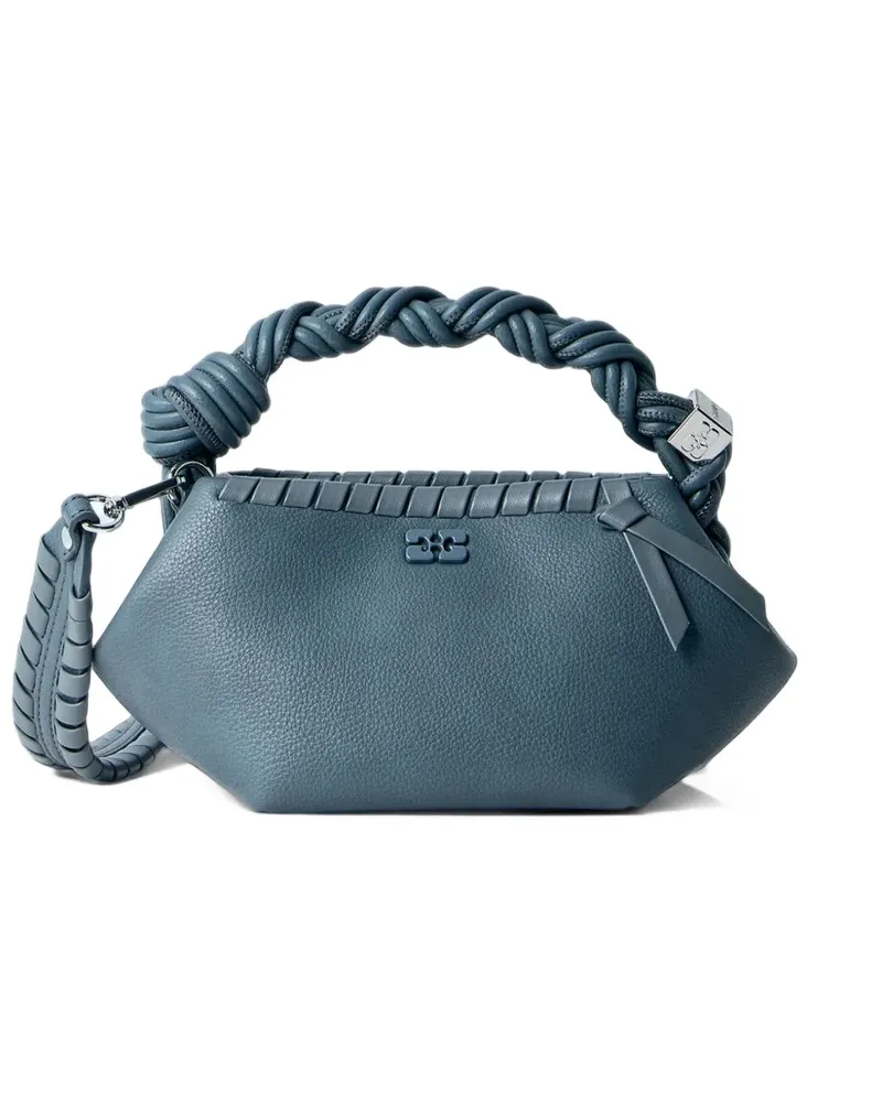 Ganni Mini Bou Tresse Tote Bag aus Faux-Leder - Blau Blau