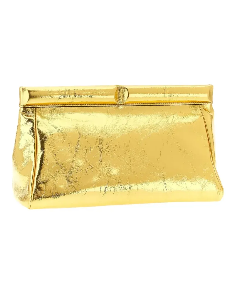 ARMARIUM Eloisa debossed-logo clutch - Gold Gold