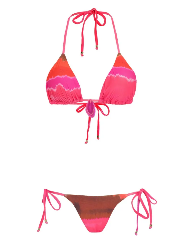 Amir Slama Bikini mit Batikmuster - Rosa Rosa
