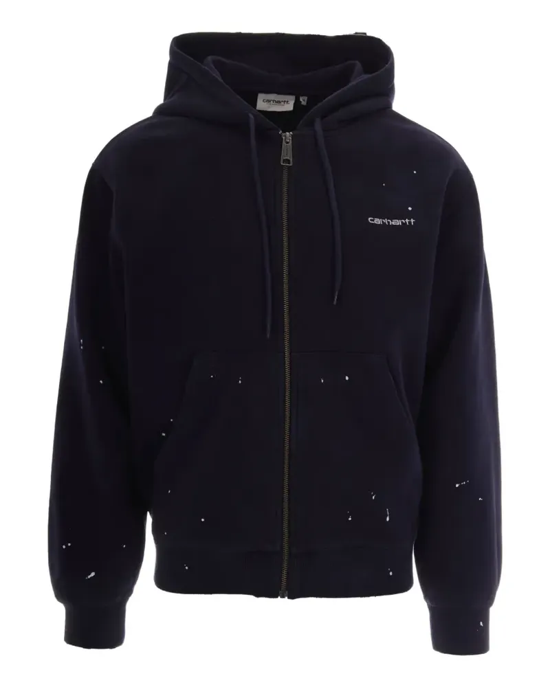 Carhartt WIP paint-splatter logo-embroidered hoodie - Blau Blau