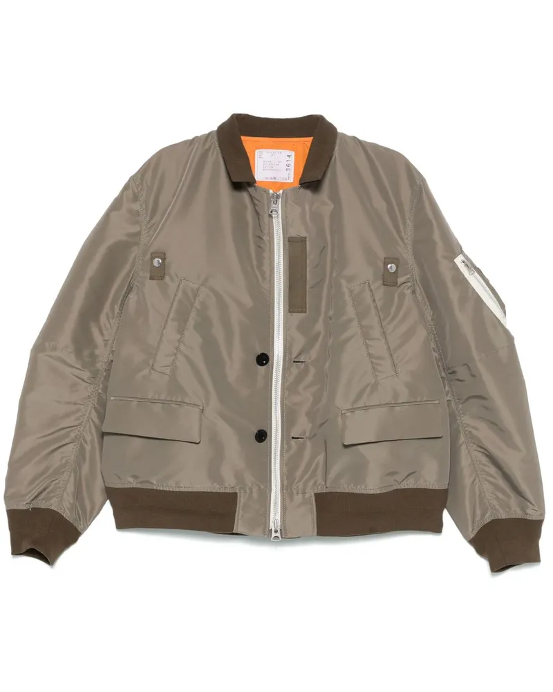 Sacai Bomberjacke mit klassischem Kragen - Grün Grün