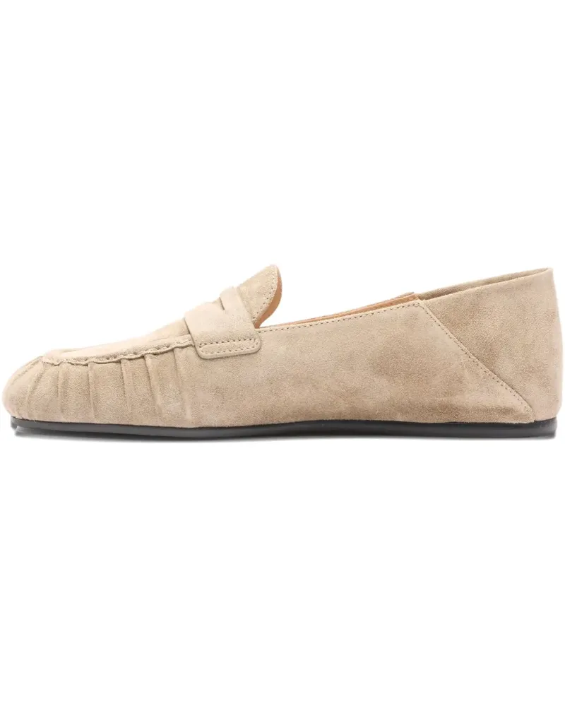 Stuart Weitzman Brooks Penny-Loafer mit Falten - Nude Nude