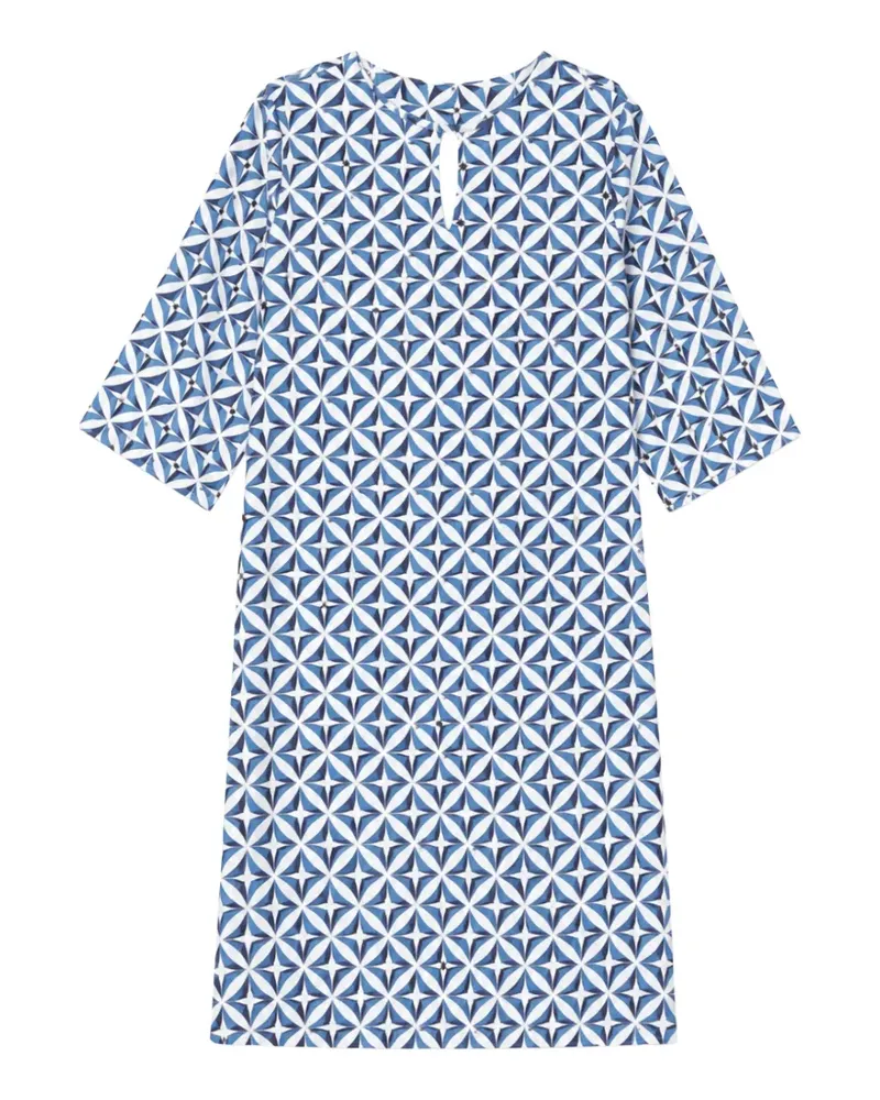 Max Mara geometric-print keyhole dress - Weiß Weiß
