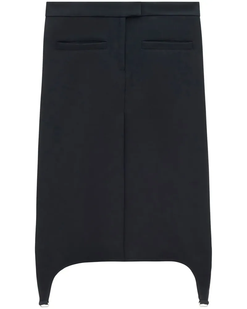 Courrèges Midirock mit Hosenträgern - Schwarz Schwarz