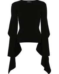 Thierry Mugler Asymmetrisches Strickoberteil Schwarz