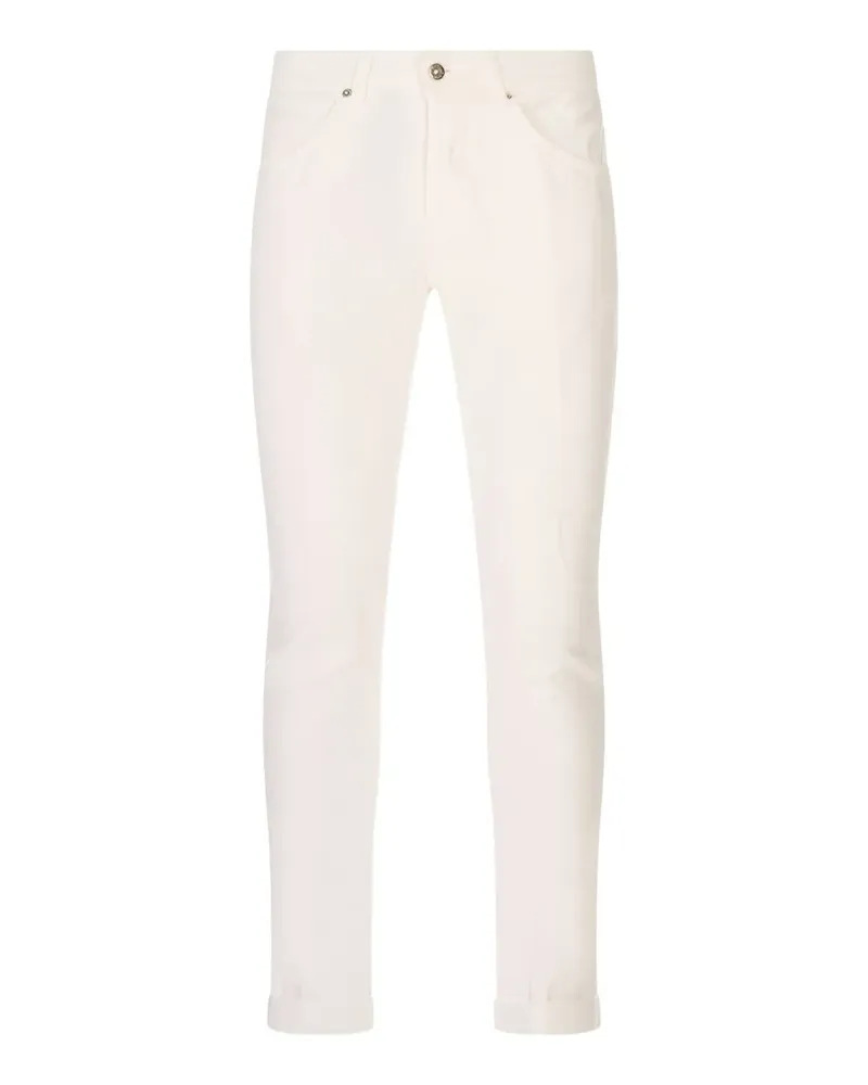 Dondup logo-plaque turn-up slim-fit jeans - Nude Nude