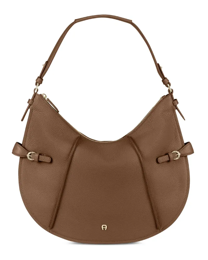 Aigner M Cavallo Schultertasche mit Schnalle - Braun Braun