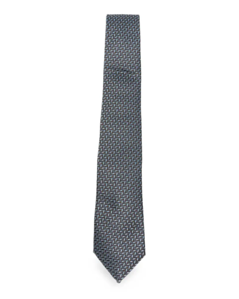 Giorgio Armani Seidenkrawatte mit Zickzackmuster - Blau Blau