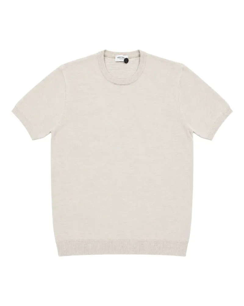 Heritage fine-knit short-sleeve T-shirt - Nude Nude