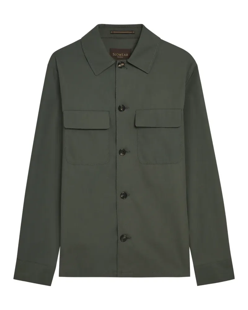 Slowear Hemdjacke mit Knopfleiste - Grün Grün
