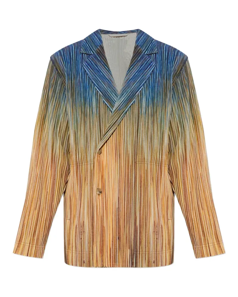 Issey Miyake Paint Brush Close-Up double-breasted blazer - Braun Braun