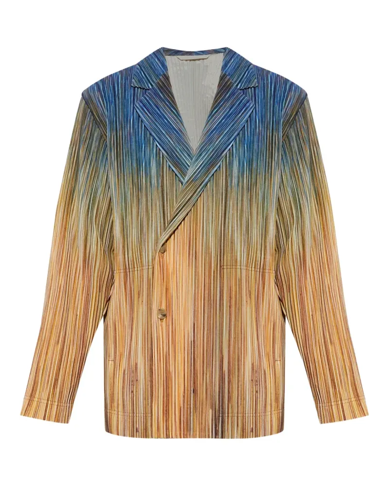 Issey Miyake Paint Brush Close-Up double-breasted blazer - Braun Braun