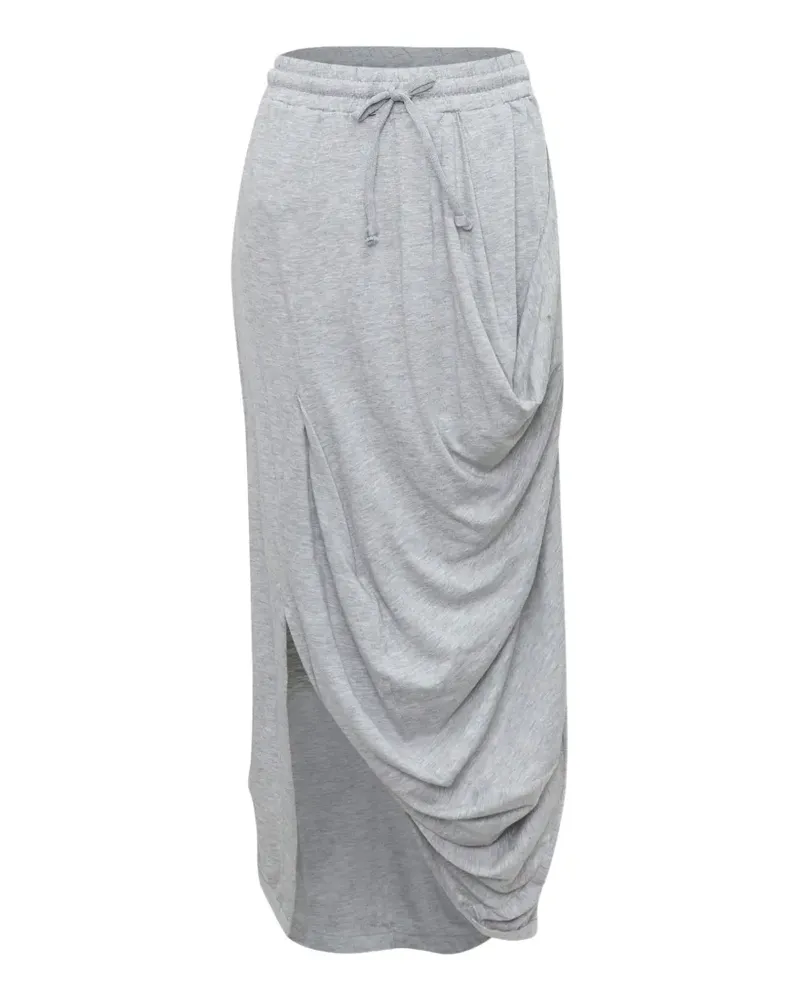 OPEN YY draped drawstring-waist maxi skirt - Grau Grau