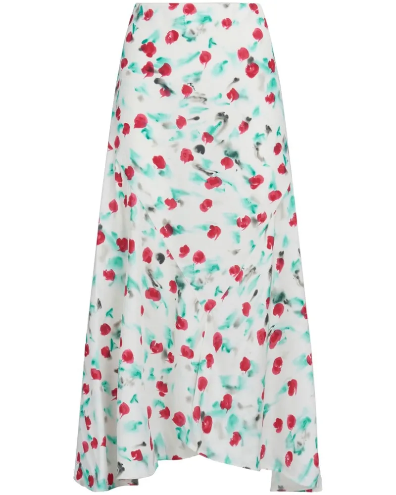 Marni Midirock mit Blumen-Print - Weiß Weiß
