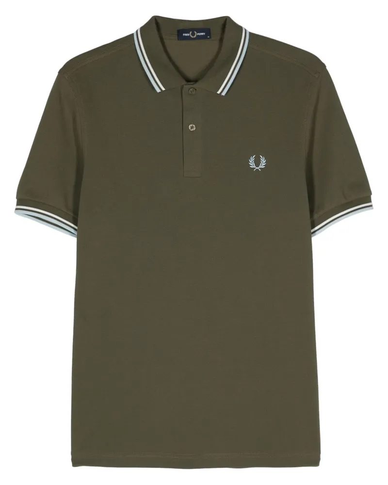 Fred Perry Poloshirt mit Logo-Stickerei - Grün Grün