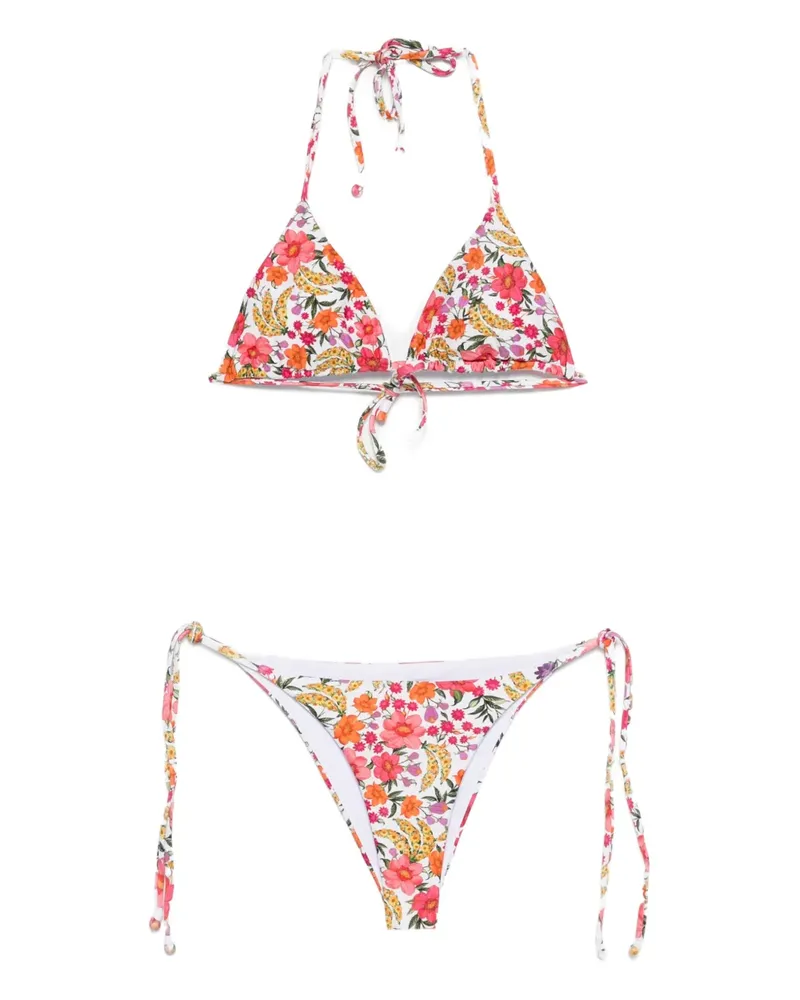 FARM Rio Floraler Triangel-Bikinioberteil - Weiß Weiß