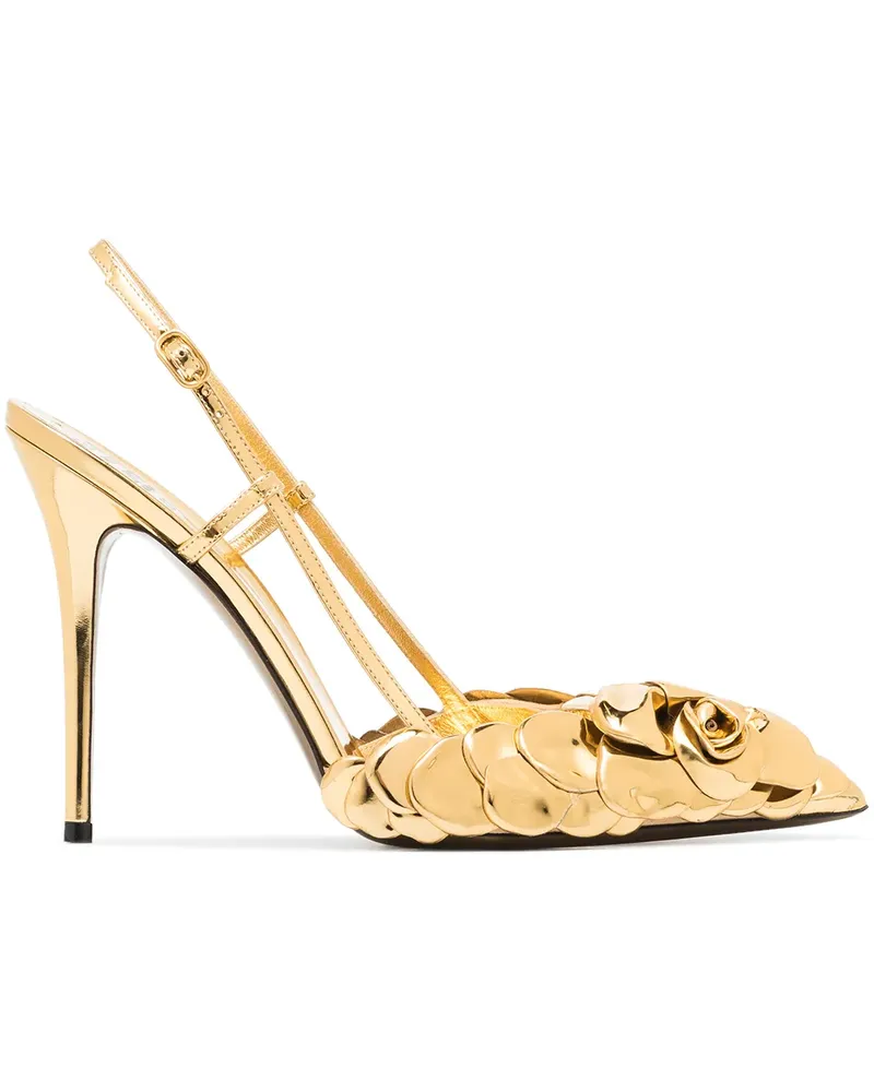 Valentino Garavani Atelier 03 Rose Edition Pumps 110mm - Gold Gold