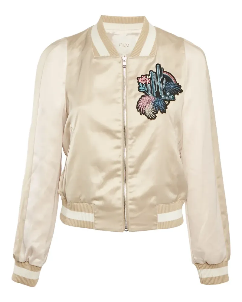 Maje Bomberjacke mit Kaktusapplikation - Nude Nude