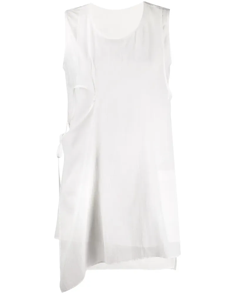 Yohji Yamamoto Asymmetrische Tunika - Weiß Weiß