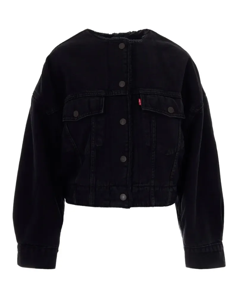 Levi's fleece-trim denim jacket - Schwarz Schwarz