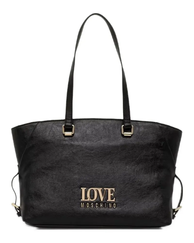Moschino Shopper mit Logo-Schild - Schwarz Schwarz
